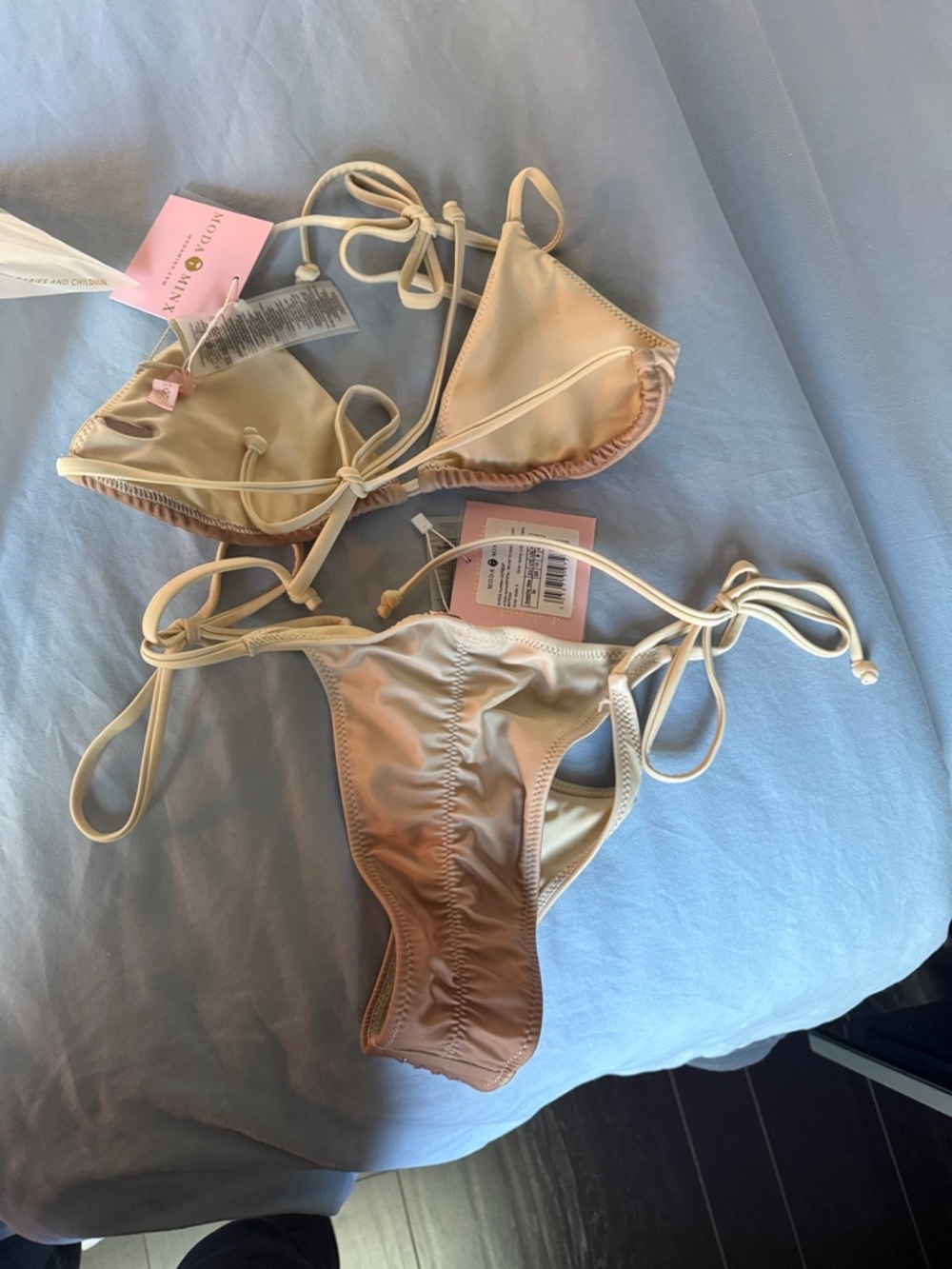 Crystal cruise moda minx Rhinestone Triangle String Bikini Top & Bottom Set - Picture 5 of 10